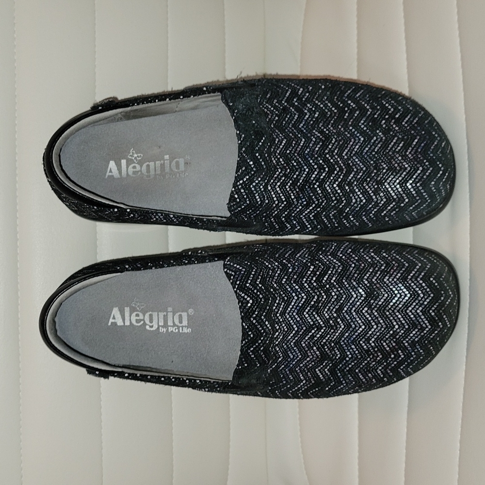 Alegria Kel-454 Zig Zag Black Multicolor Clogs Sz. 37 - Picture 6 of 8